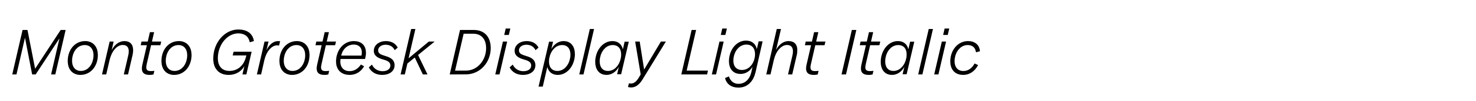 Monto Grotesk Display Light Italic
